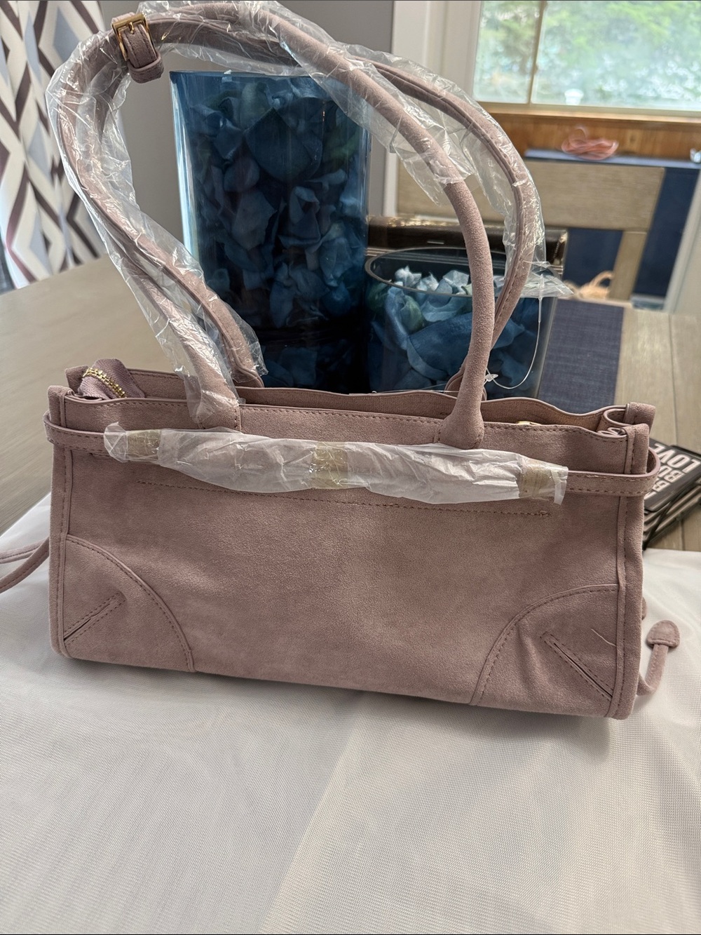 Anthropologie Blush Suede Shoulder Bag